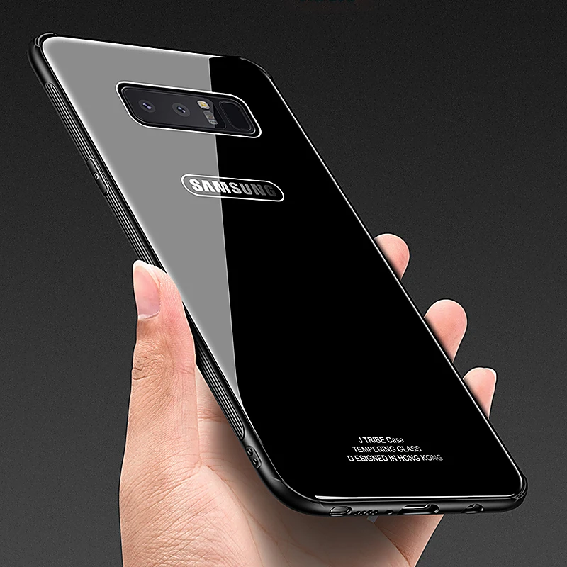 

Luxury Tempered Glass Phone Case for Samsung Galaxy Note 8 Anti-scratch High Transparency Full Back Cover for Samsung S8 Plus