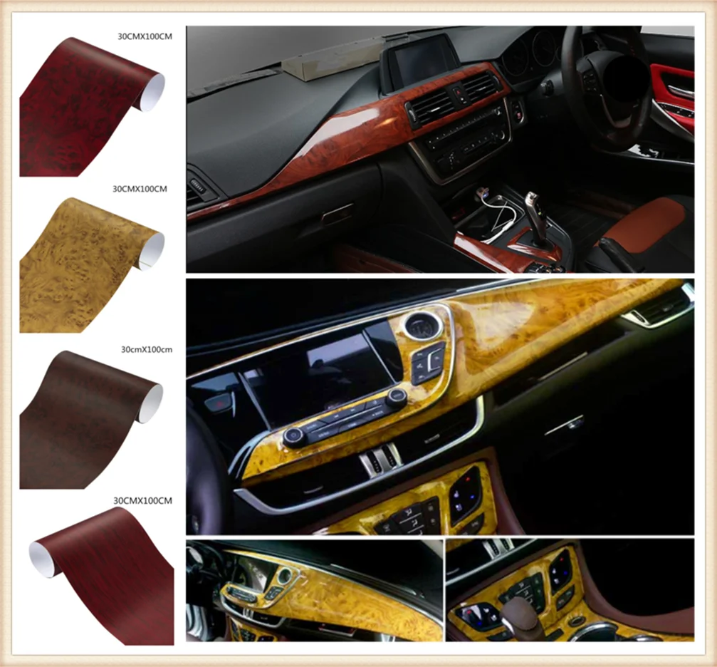 

Car interior film wood grain paper color bright surface console for Toyota 4Runner Sienna Sequoia Prius GR Camry i-TRIL