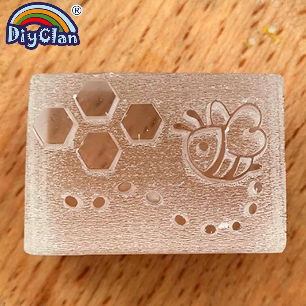 Honeybee Patterns Handmade Soap Stamps Custom Seal DIY Resin Molder Crafts Gift