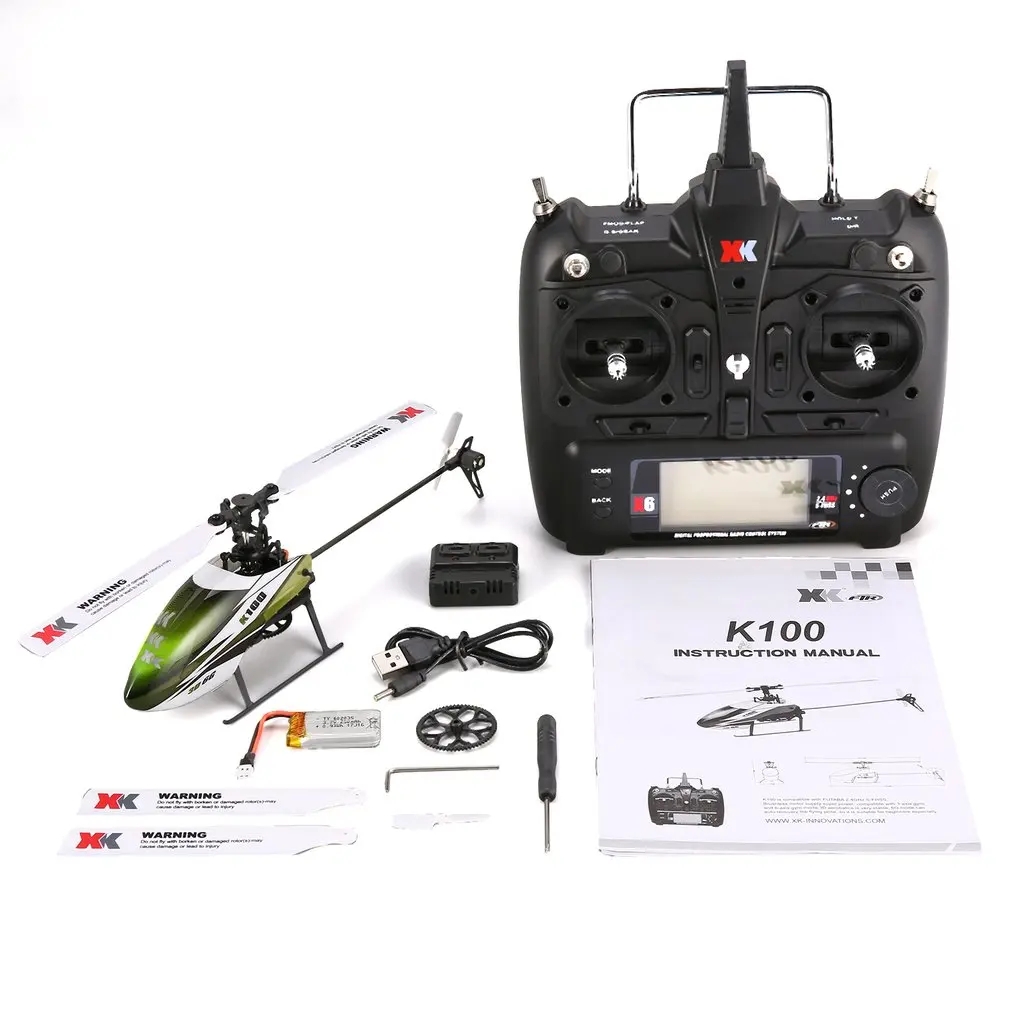 

XK K100 6CH 3D 6G System Mini RC Remote Control Helicopter Drone Toys with Built in Gyro RTF for Gift Present
