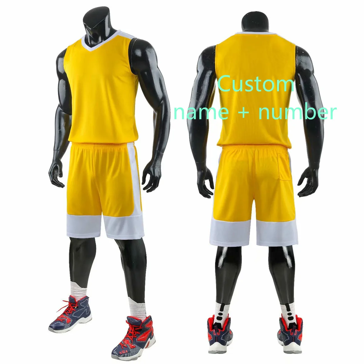 Custom name number Новинка, высокое качество, мужской баскетбольный набор, Униформа, комплекты, спортивная одежда, детские баскетбольные майки, детские спортивные костюмы для колледжа, сделай сам, на заказ - Цвет: Custom name number