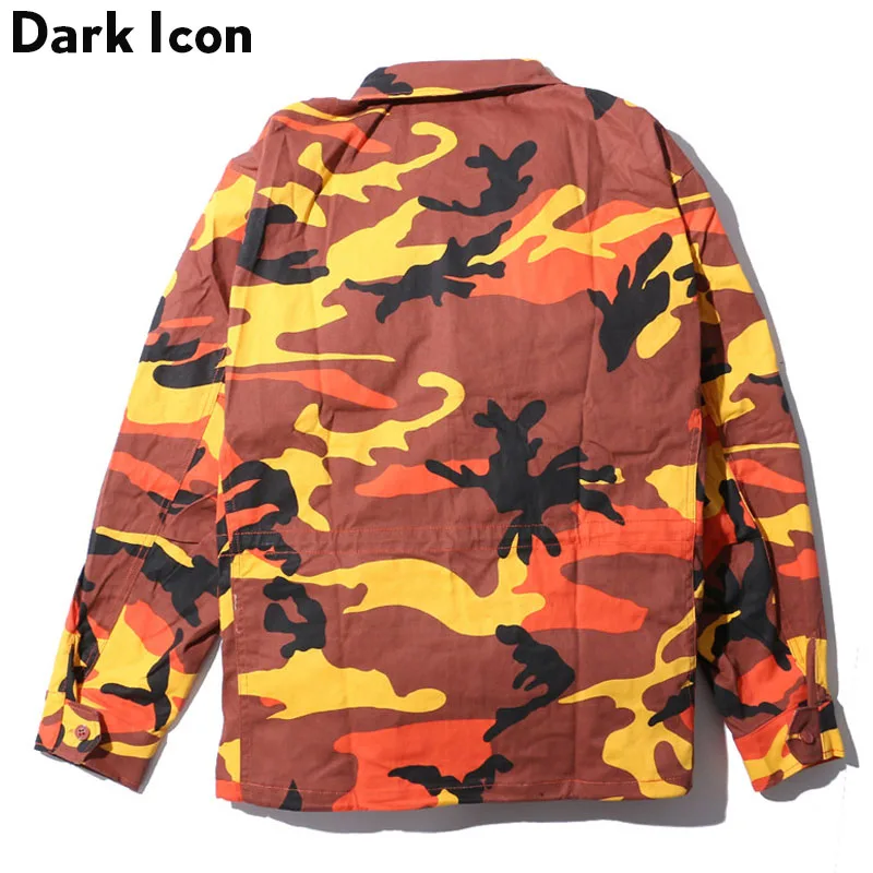 Мужская камуфляжная куртка DARK ICON с отложным воротником и кулиской на талии осень