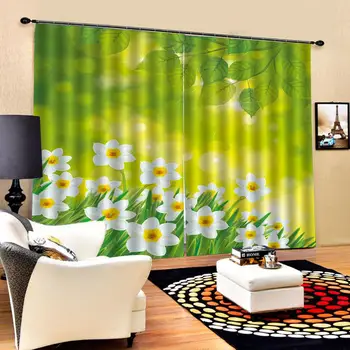 

Luxury Blackout 3D Window Curtains For Living Room Bedroom green curtains for bedroom Blackout curtain