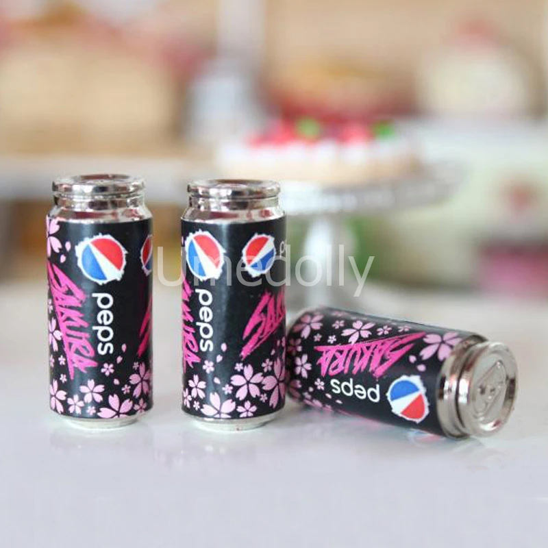 3 шт. мини Сакура металлический кукольный домик масштаб 1/6 миниатюрная банка