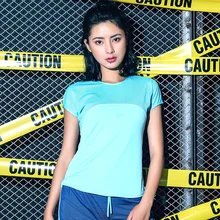 Спортивные майки Сетчатая футболка с коротким рукавом Женская Йога Топ Одежда для фитнеса колготки синий черный белый Спортивные футболки Йога Рубашка