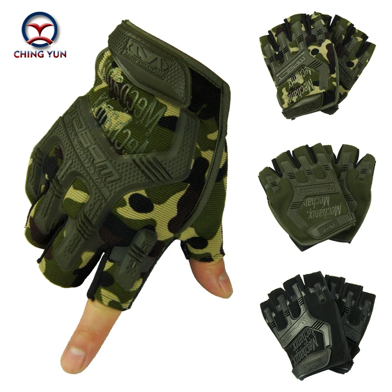 Men Fingerless Gloves tactical Half Finger gloves male semi-finger protective ride Non-slip  gloves  Riding hiking travelling 