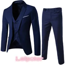 Laipelar 2018 new plus size 6xl mens suits wedding groom good quality casual male suits 3 peiece (jacket+pant+vest)