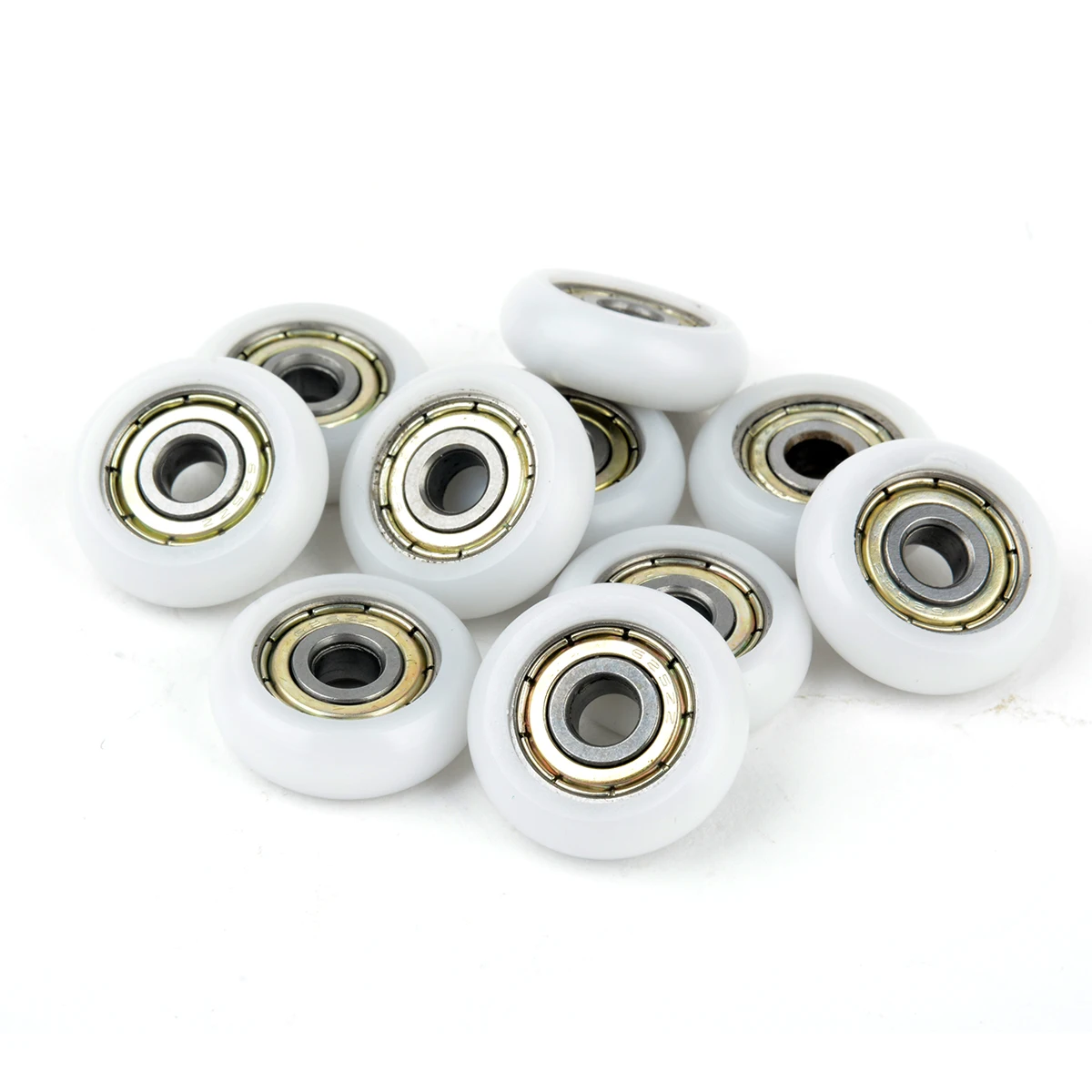 10pcs High Carbon Steel Pulley Ball Bearings 5*23*7mm New Nylon Plastic Carbon Steel Pulley Wheels Groove Ball Bearings