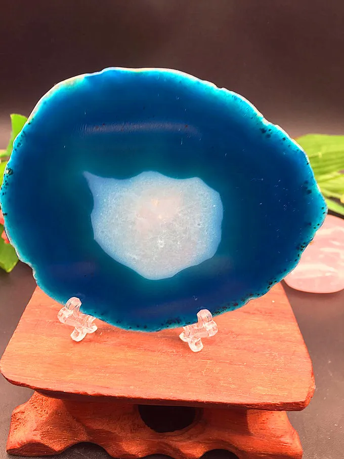 

60-70g large agate plate Geode polished crystal quartz teacup mat home decor