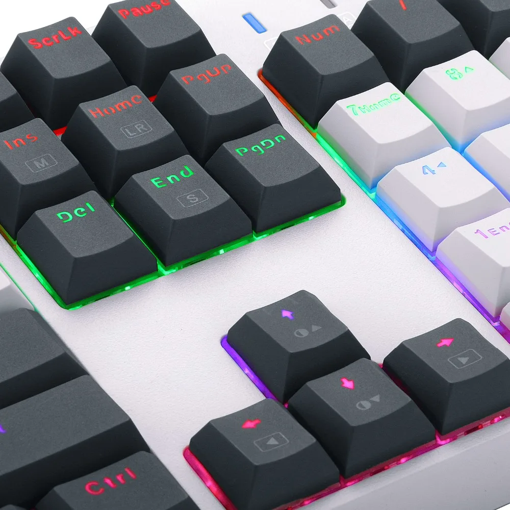  Contrast Color Mechanical Keyboard with LED Backlight Outemu Clicky Blue Switches USB Wired for Typ