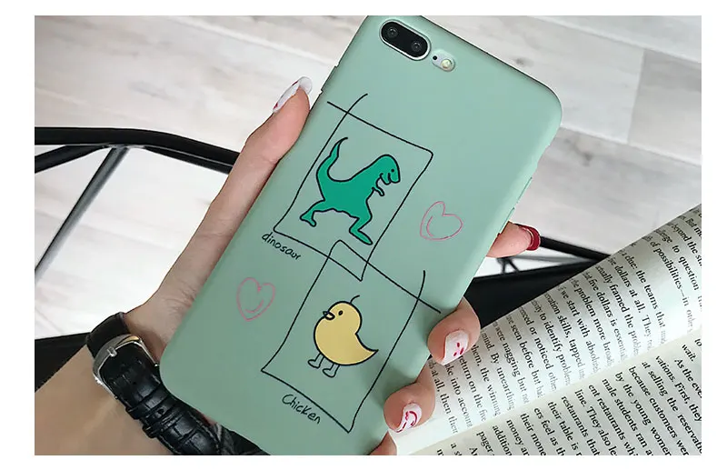 Silicone Dinosaur Case For iPhone 8 8plus 7 7 Plus Cases Clear Phone Case For iphone 6 s 6s Plus X XR XS Max Cases Cover Coque   (13)