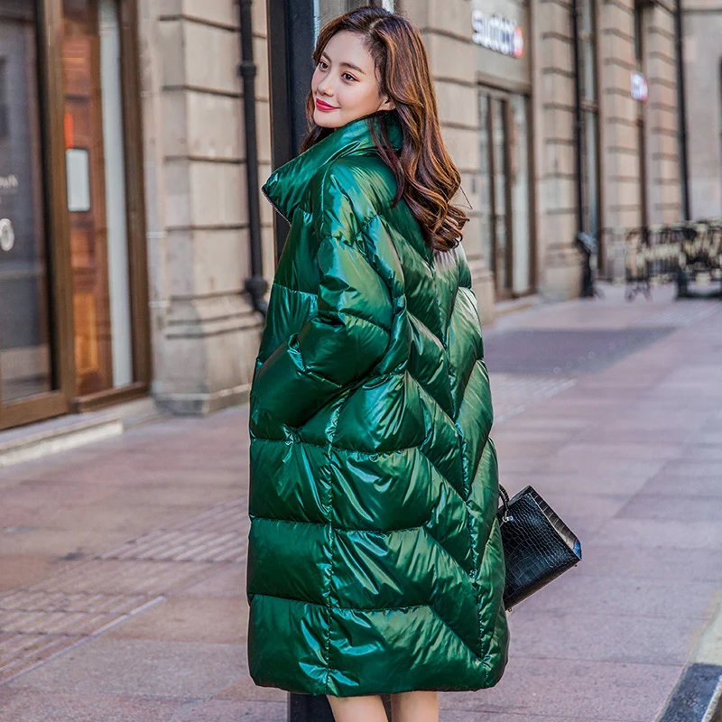 

High Grade -30 Degree Women Winter Coat Glossy Thick Warm Outwear Jackets Snow Wear White Duck Down Filling Down Jackets G495