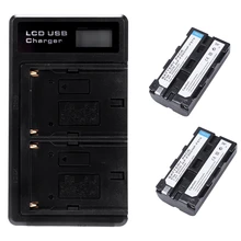 2 Pcs Np-F550 Battery And Lcd Dual Battery Usb Charger For Sony Np-F550 Battery,Compatible With Sony Np-F330,F550,F570 And Son