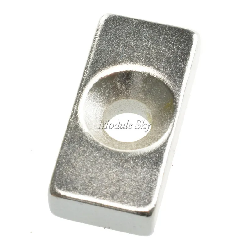 

10PCS 20 x 10 x 5mm Strong Block 4mm Hole N50 Rare Earth Neodymium Magnets