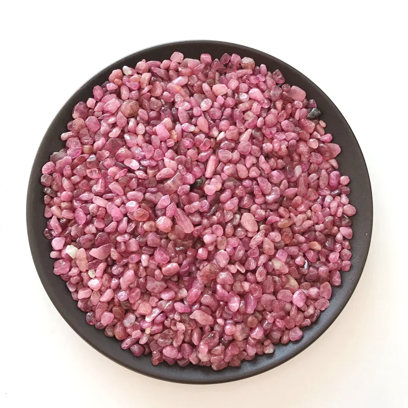 

Rose Red Tourmaline Stone Crystal Healing Gravel Quartz Mineral Landscape Fish Tank Flower Pot Garden Home Ornament Fengshui