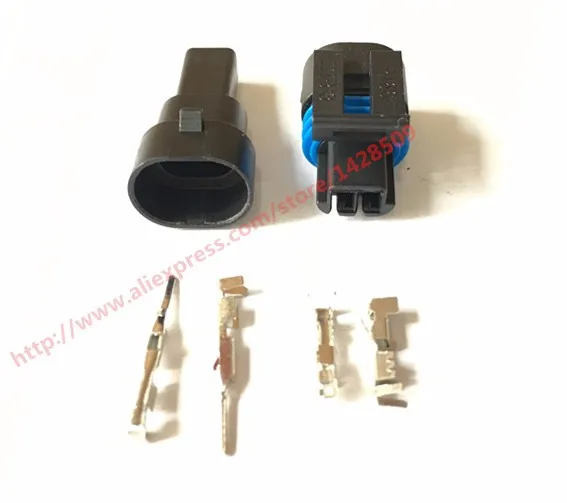 Delphi-conector de Sensor automático GM, enchufe automotriz, 2 pines, hembra y macho, 12162195, 12162193, 1 Juego