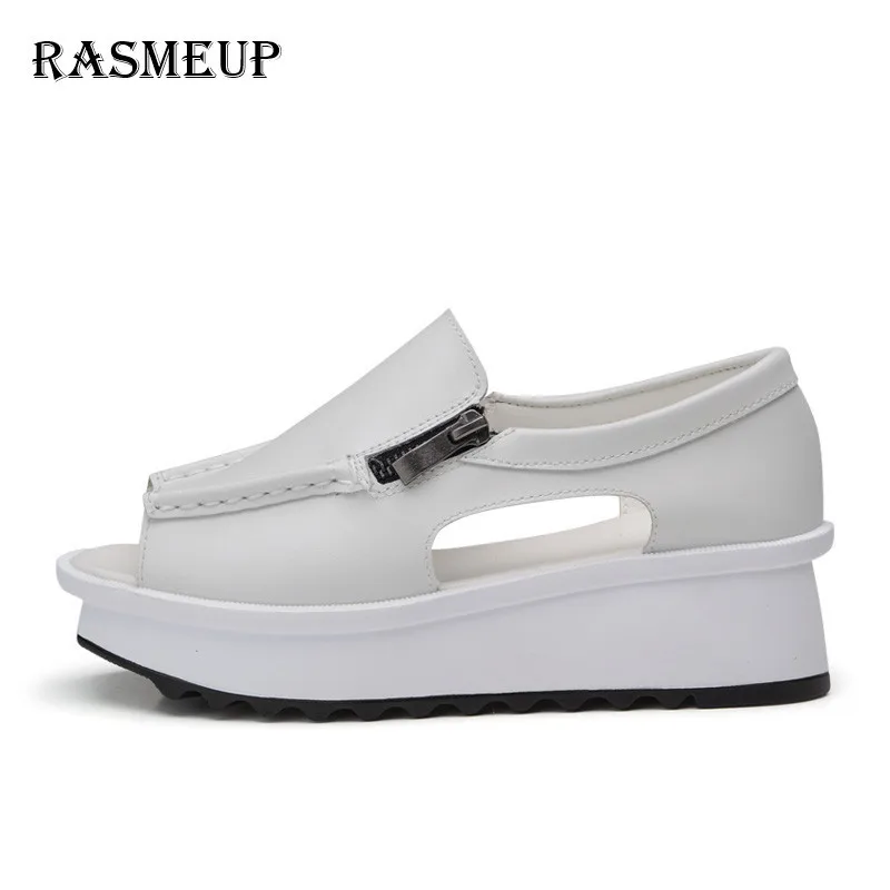 RASMEUP/женские босоножки из натуральной кожи на платформе коллекция 2018 года Модные
