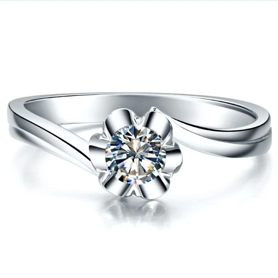 Genuino 750 blanco CT laboratorio cultivado diamante sintético anillo regalo para chica bonito anillo de compromiso joyería nupcial|white gold|diamant ringgold gold - AliExpress