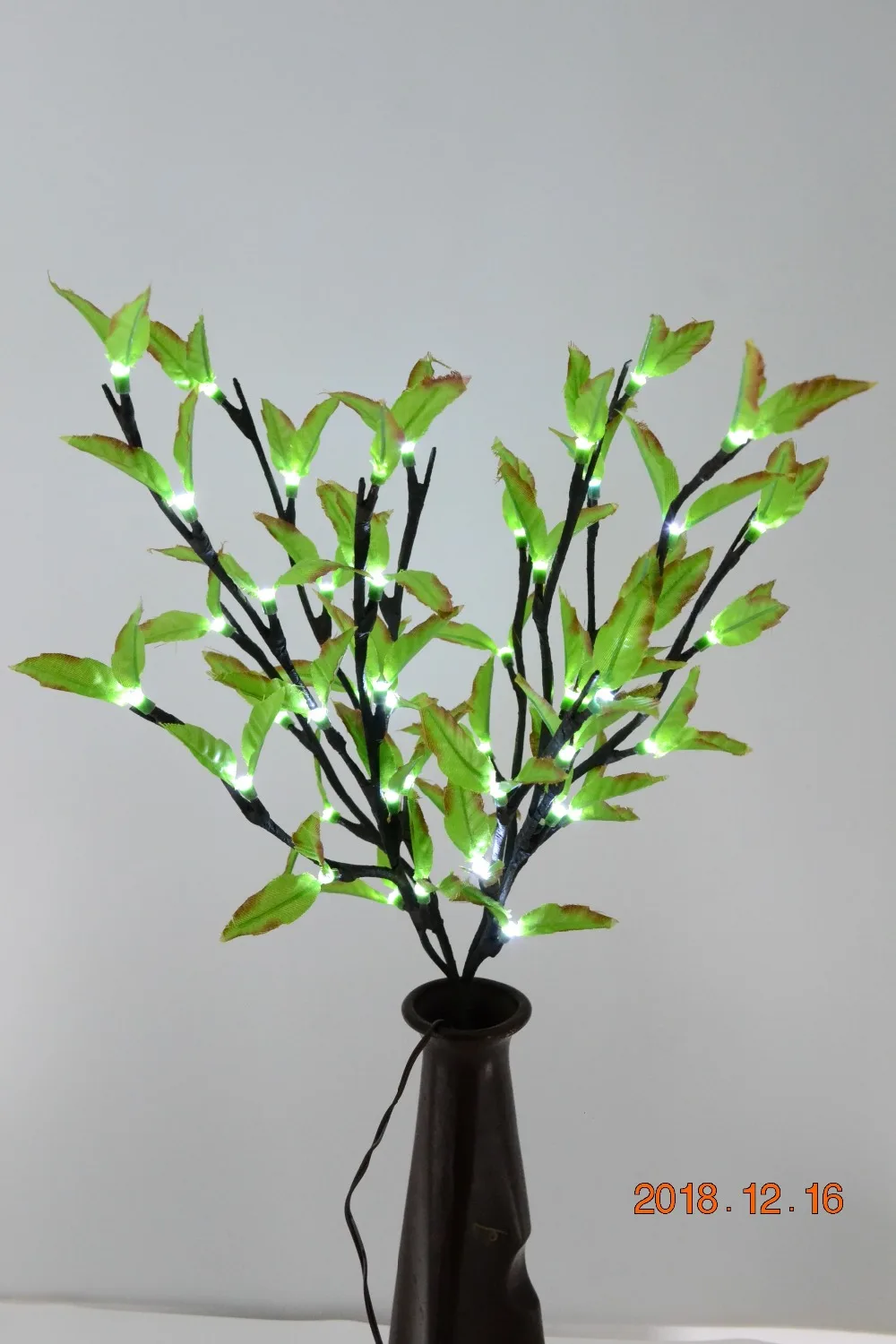 48L/60L светодиодный светильник с зеленым листом, ваза, цветочный светильник, домашний сад, настольный, вечерние, Декор, подарок на день рождения, цветок, ветка, светильник
