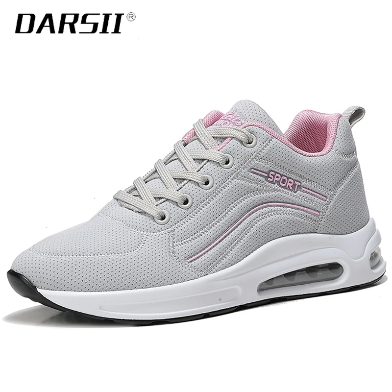 

Increase 5.5CM Shoes Woman Damping Women Sneakers Breathable Lace-up Casual Female Footwear Walking Zapatos 2019 Fashion Size 37