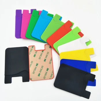 

120PCS / LOT Adhesive Sticker Back Cover Card Holder Case Pouch Business Credit Pocket Phone Card Holder ID Card Bag