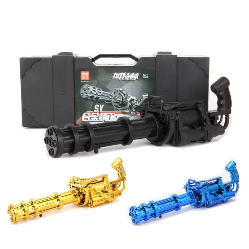 

25cm Gatlin Machine Gun 1:6 Metal Plastic Toy Gun Boy Gift For Collection Can Shoot Soft Bullets