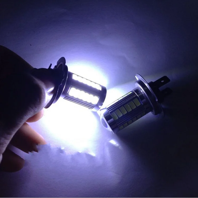 10 шт./лот H7 5630 33 SMD белый светодиодный автомобильный объектив DRL противотуманные головной светильник лампочка 12В 12-24V