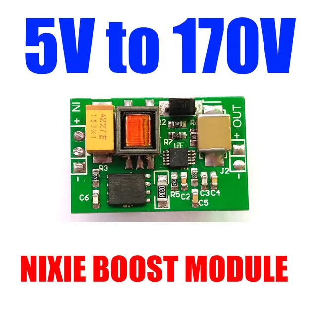 Мини dc 5 V-12 v постоянного тока до 170V DC boost высокого Напряжение Питание модуль для газоразрядный индикатор светится часы трубка Magic Eye 3,7 V 3,2 V IN-14