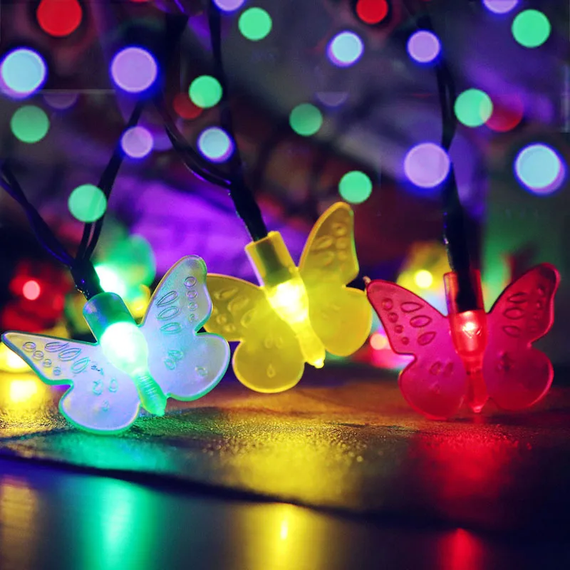 SOCO Outdoor Solar Rope Lighting Christmas Decorations Led Light Colorful Changing Butterfly String New Arrival SOCO Outdoor Solar Rope Lighting Christmas Decorations Led Light Colorful Changing Butterfly String New Arrival