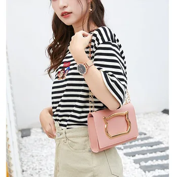 

Women Mini Crossbody Bag Lady PU Leather Shoulder Bags with Metal Chain Best Sale-WT