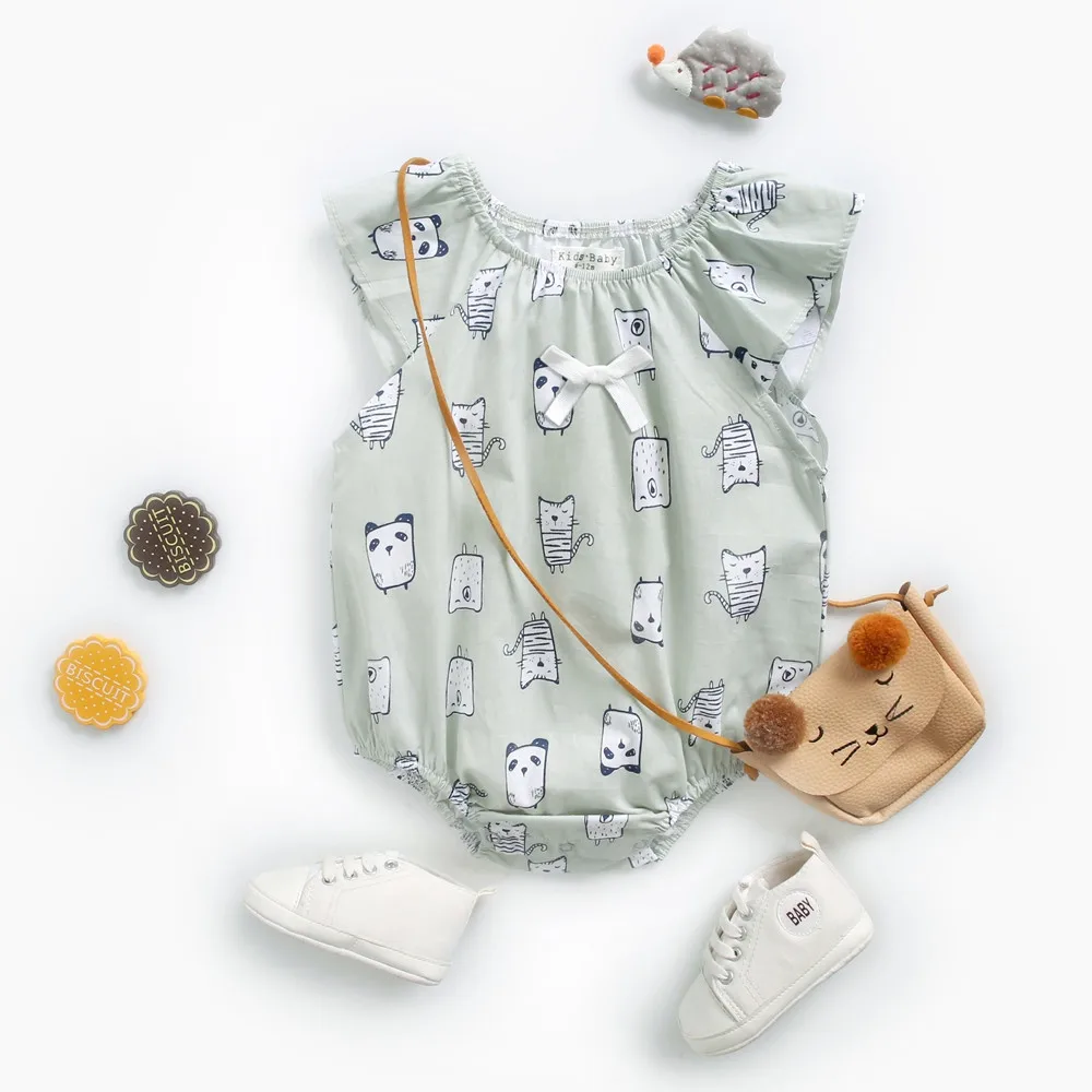 Детские комбинезоны Одежда для новорожденных ropa bebe летние с принтом маленьких
