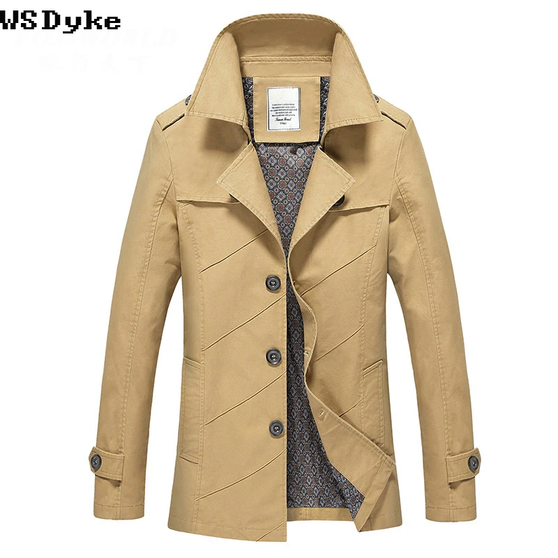2017 Autumn New Casual Cotton Trenchcoat Mannen Good Quality Turn Down