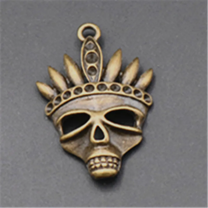 WKOUD 4 шт. античная бронза шаман маска колдуна сплав кулон для ожерелья Браслет DIY ретро ювелирных изделий A730