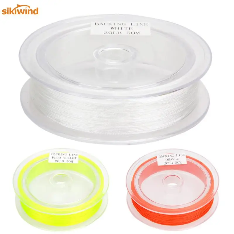 Sikiwind 1 шт. 50 м Fly леска 3 цвета плетеный провод летучей рыбы опорные линии 20LB