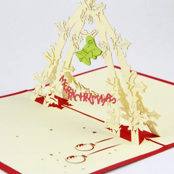

3D Qubiclife Christmas bell flower arch Christmas greeting card creative handmade card