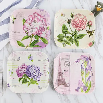 

4 piece melamine plate set Creative A5melamine follower cake Dessert salad snack sauce dish fruit dinnerware suit BY01.14