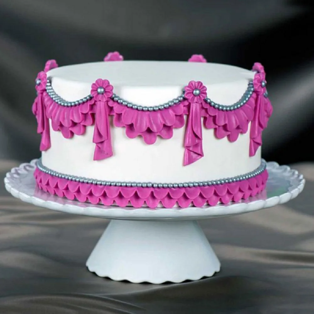 

Lace Curtains Shape Fondant Cake Silicone Mold DIY Cookie Cupcake Molds Baking Cake Decorating Tools Candy Biscuits Mould