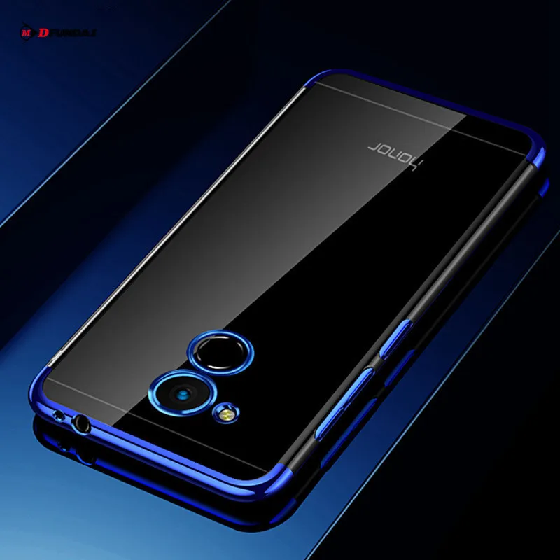 Чехол для Huawei Honor 6c Pro чехол прозрачный силиконовый мягкий из ТПУ с черным и синим