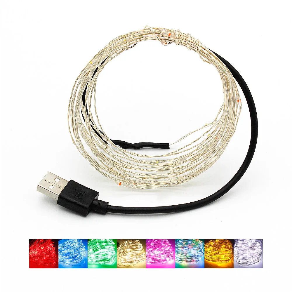 СВЕТОДИОДНЫЕ гирлянды 10 м 100led 5 в USB питание полосы света открытый теплый белый/RGB
