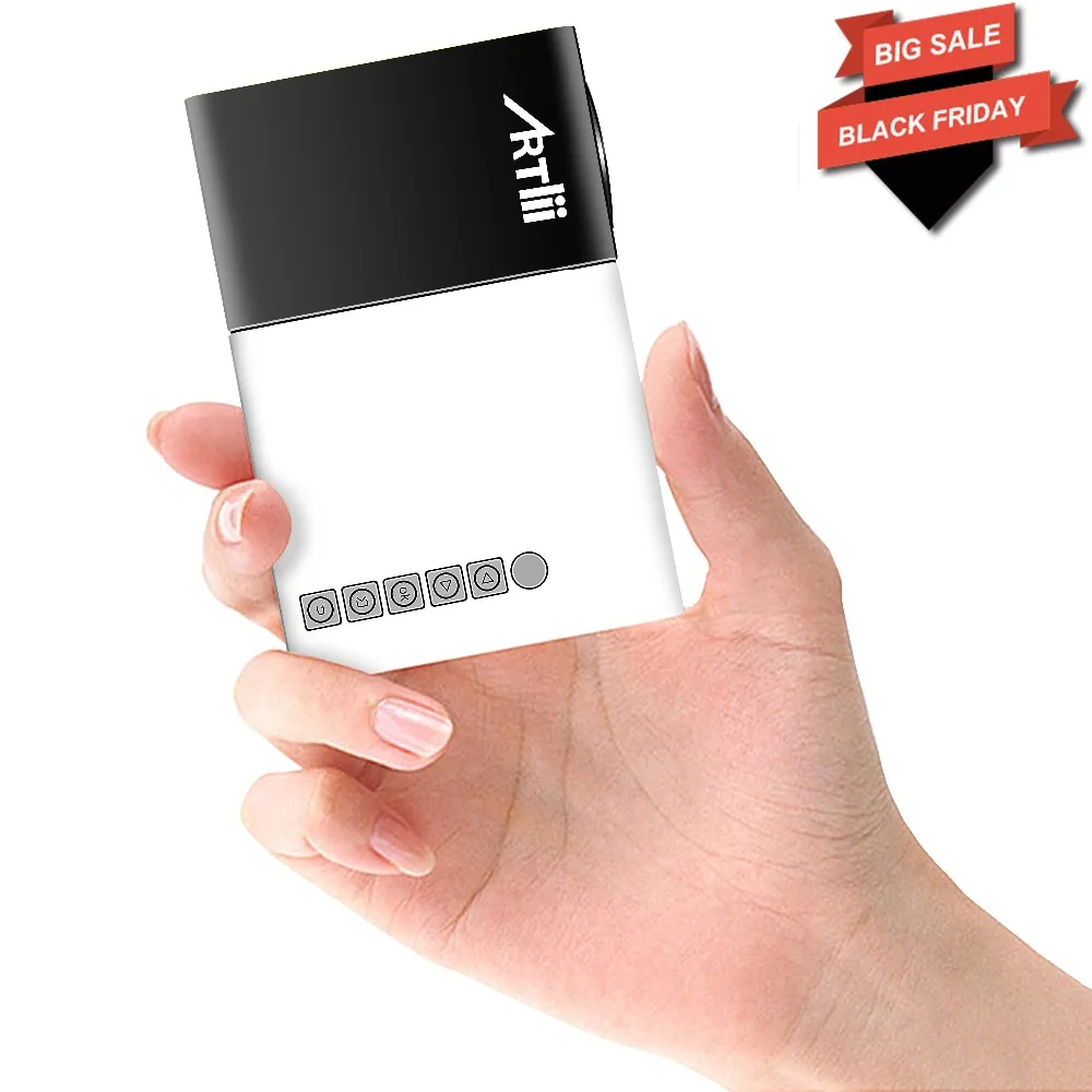 Artlii mini video projector led 320*240p USB/SD/AV/HDMI for TV/ Movie/ Game/ Camping