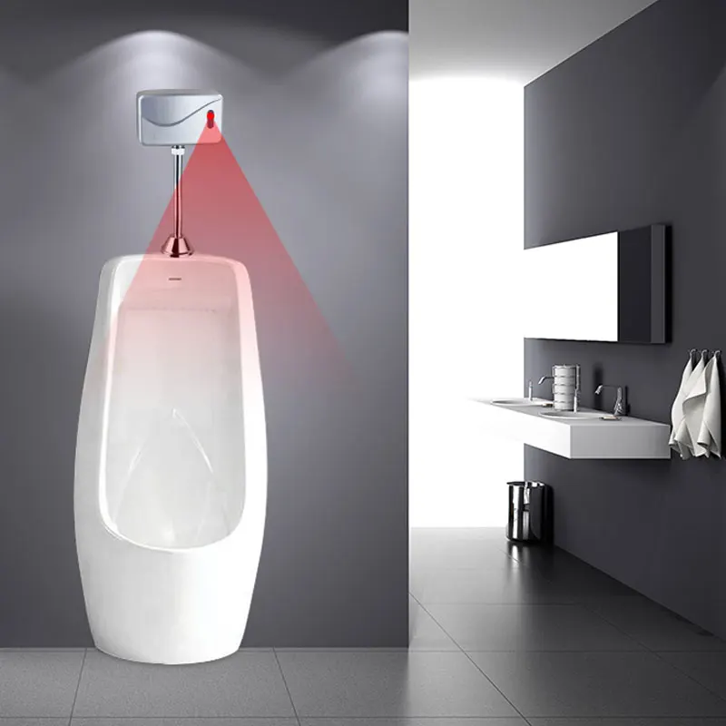 Туалет инфракрасный сенсор писсуарный кран, настенный назад/Соединительный патрубок с подводом сверху в воду смывочное устройство унитаза, автоматический сенсорный писсуар, J18066