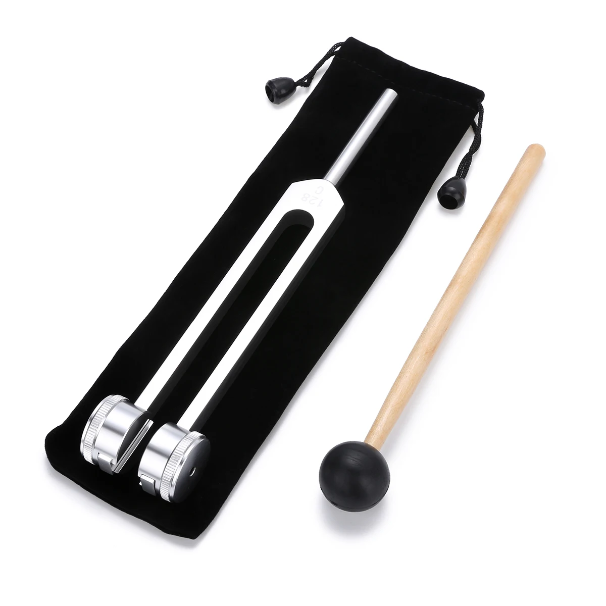 128HZ Medical Tuning Fork Chakra Hammer Ball Diagnostic with Mallet Set Nervous System Testing Tuning Fork Therapy Medical Tool