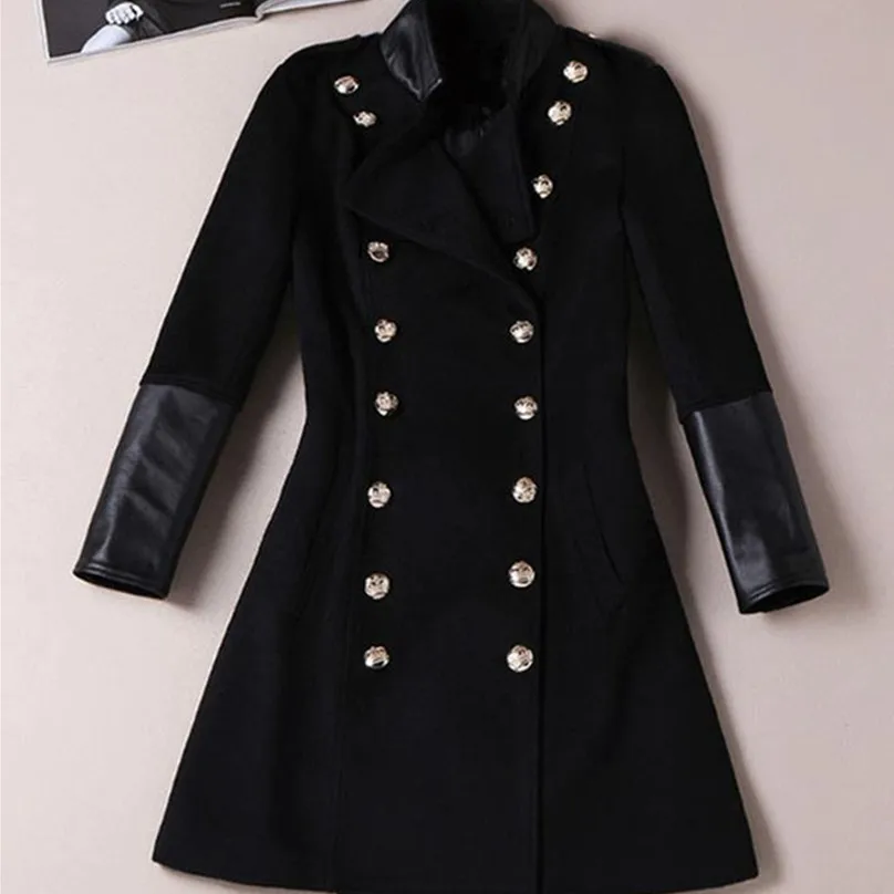 

new autumn and winter women's double-breasted woolen coat