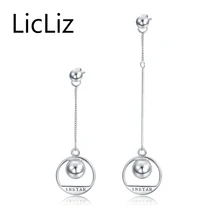 LicLiz Уникальные Роскошные серьги-капли из стерлингового серебра 925 пробы неправильный круг с бусинами ювелирные изделия для женщин Brincos LE0255