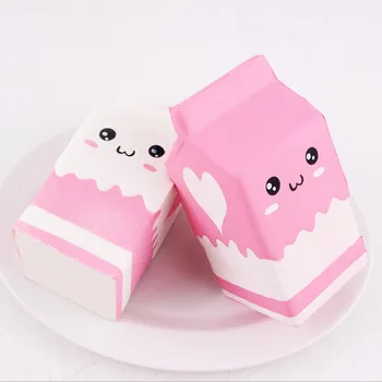 

2 Pcs/Pack Squeeze Kawaii Milk box/can/bottle Squeeze Soft Slow Rising Phone Strap Pendant Roll PU Cute Antistress Toys Gifts