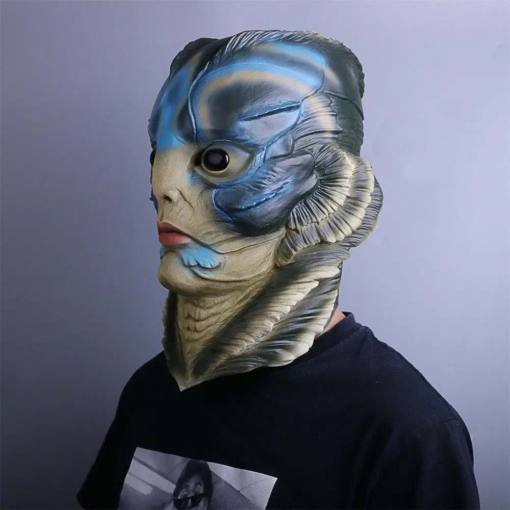 The Shape of Water Mask Cosplay 2018 Merman Helmet Fish Face Mask Handmade Latex