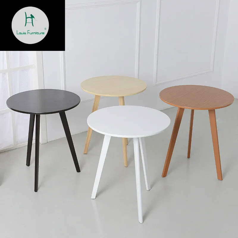 

Louis Fashion CafeTables Simple Creative North European Tea Table Round Three-legged Soild Wood Furniture.