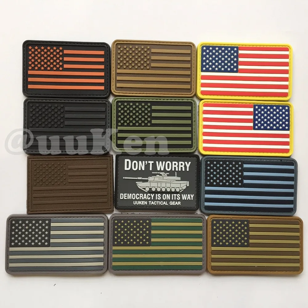 The America flag Tactical Military Morale 3D PVC Patch 