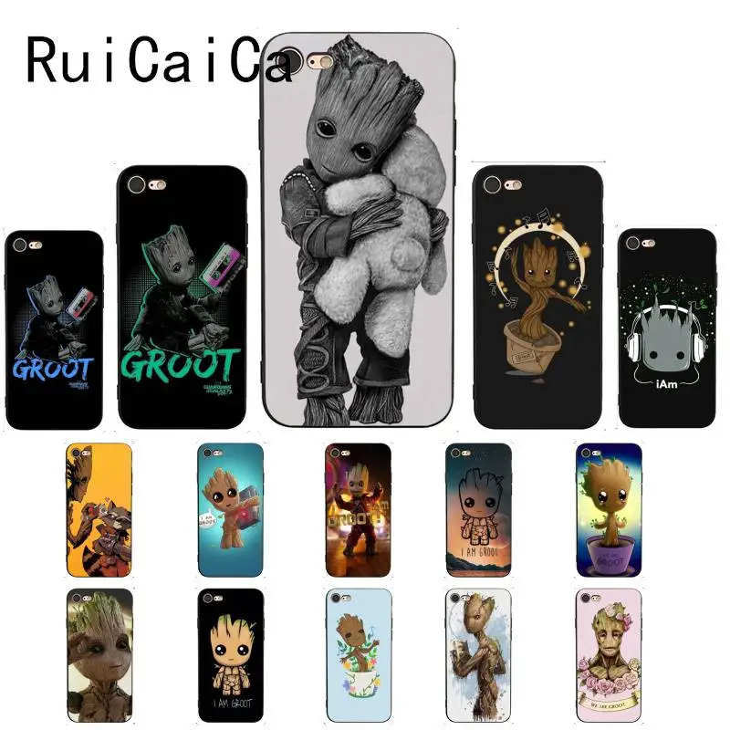 Ruicaica стражи для Galaxy с изображением героев фильма Марвел мстители Groot черный чехол