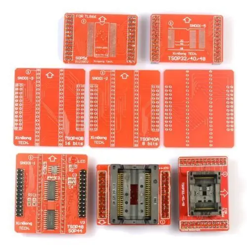 

8pcs Test Adapter Socket Kit TSOP32/40/48 SOP44 SOP56 for TL866CS TL866A Programmer